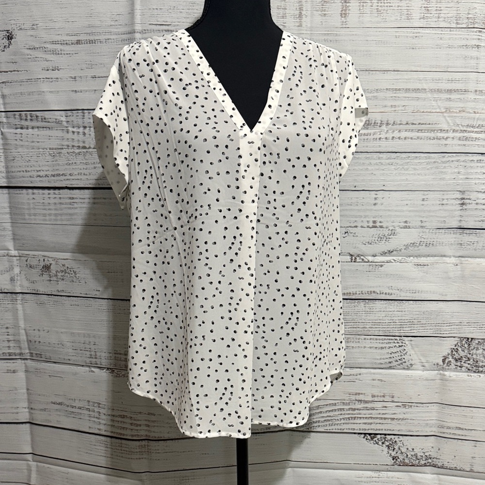 Fun 2 Fun Polka Dot V-Neck Blouse